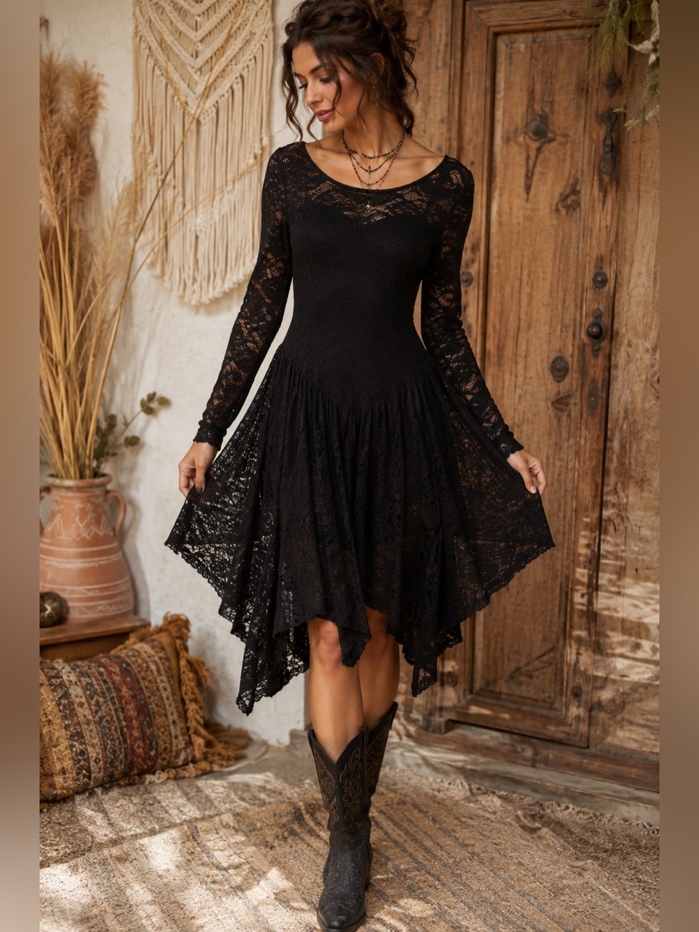 Kimchi Blue Felicity Lace Asymmetrical Dress
